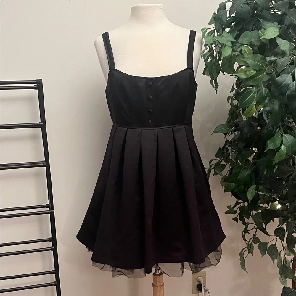 Elegant Black Pleated Dress - Picture 1 of 6